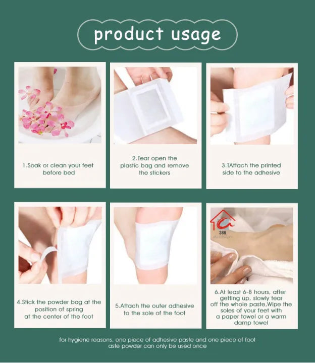 100% Merbal & Fat Loss Detox Foot Pads (1 BOX = 10 PATCHES)